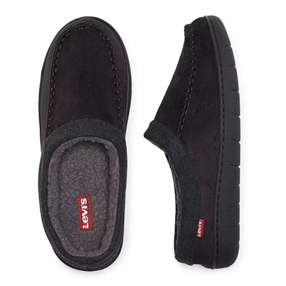 NiB Levi's Men's Slip On Memory Foam Slippers Black Size XL 11-12 $45 RY1442